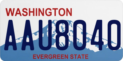 WA license plate AAU8040