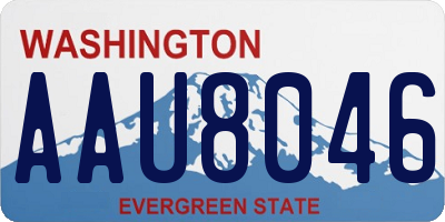 WA license plate AAU8046