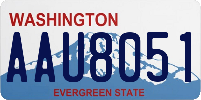 WA license plate AAU8051
