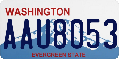 WA license plate AAU8053