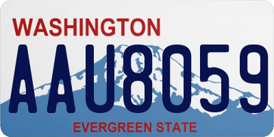 WA license plate AAU8059