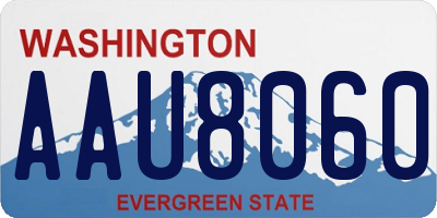 WA license plate AAU8060