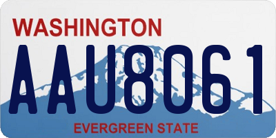 WA license plate AAU8061