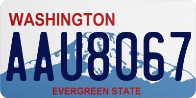 WA license plate AAU8067