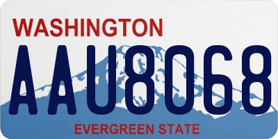 WA license plate AAU8068