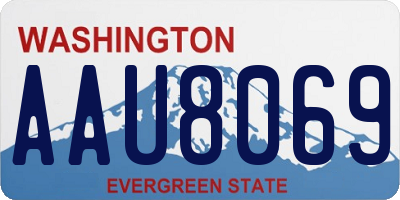 WA license plate AAU8069