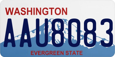 WA license plate AAU8083