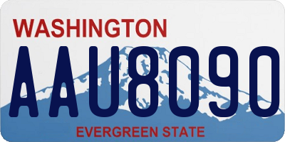 WA license plate AAU8090