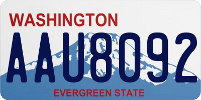 WA license plate AAU8092