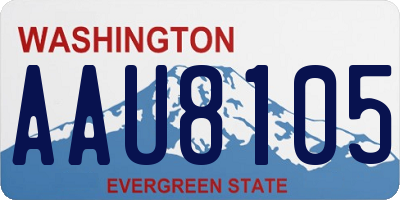 WA license plate AAU8105
