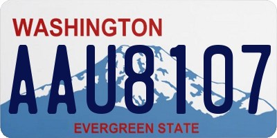 WA license plate AAU8107