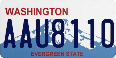 WA license plate AAU8110