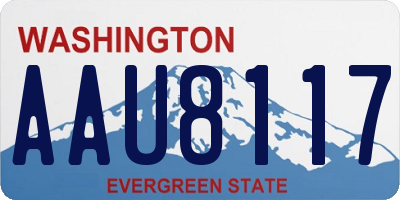 WA license plate AAU8117