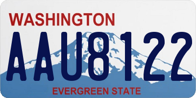 WA license plate AAU8122