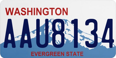 WA license plate AAU8134