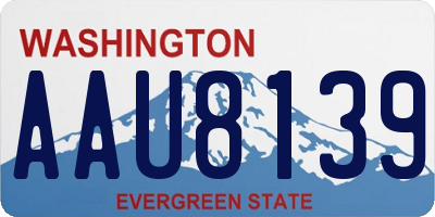WA license plate AAU8139