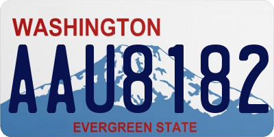 WA license plate AAU8182
