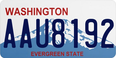 WA license plate AAU8192