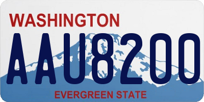 WA license plate AAU8200