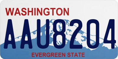 WA license plate AAU8204