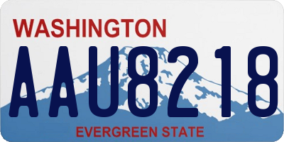 WA license plate AAU8218