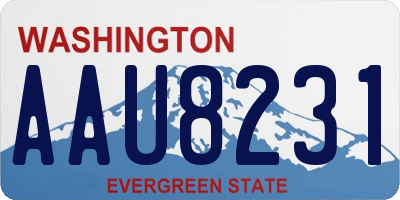 WA license plate AAU8231