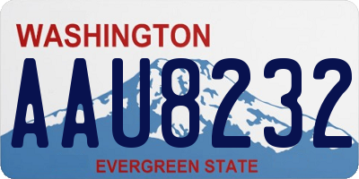WA license plate AAU8232