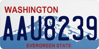 WA license plate AAU8239
