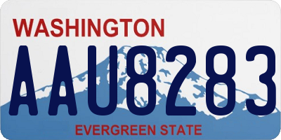 WA license plate AAU8283