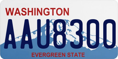 WA license plate AAU8300