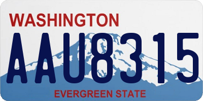 WA license plate AAU8315