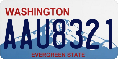 WA license plate AAU8321