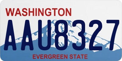WA license plate AAU8327