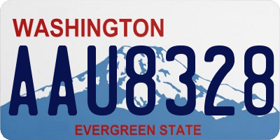 WA license plate AAU8328