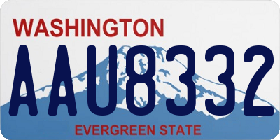 WA license plate AAU8332
