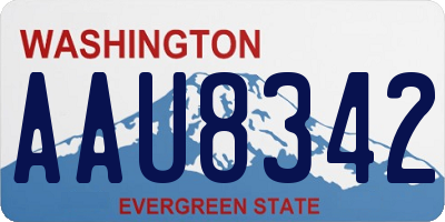 WA license plate AAU8342
