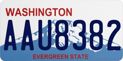 WA license plate AAU8382