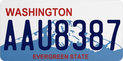 WA license plate AAU8387