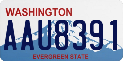 WA license plate AAU8391