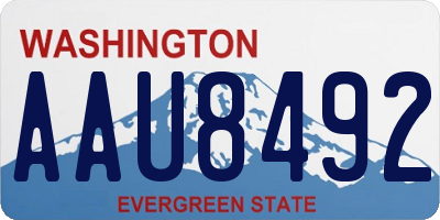 WA license plate AAU8492