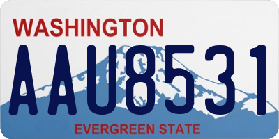 WA license plate AAU8531