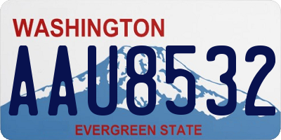 WA license plate AAU8532