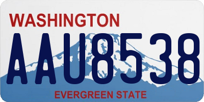 WA license plate AAU8538
