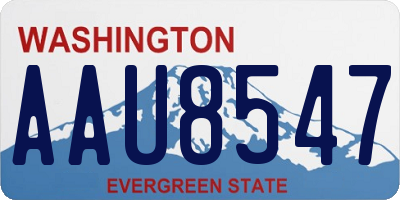 WA license plate AAU8547