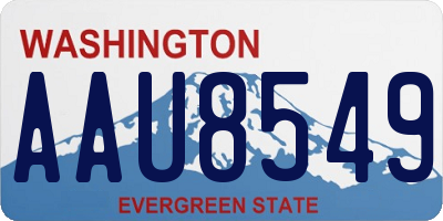 WA license plate AAU8549
