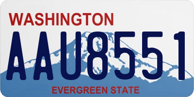 WA license plate AAU8551