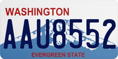 WA license plate AAU8552