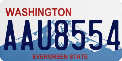 WA license plate AAU8554