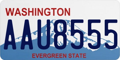 WA license plate AAU8555