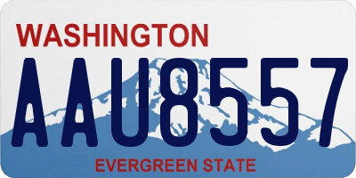 WA license plate AAU8557